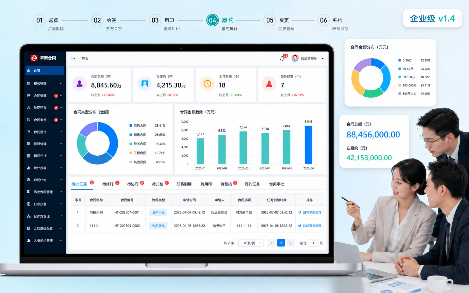 肇新合同系统 v1.4 功能演示截图